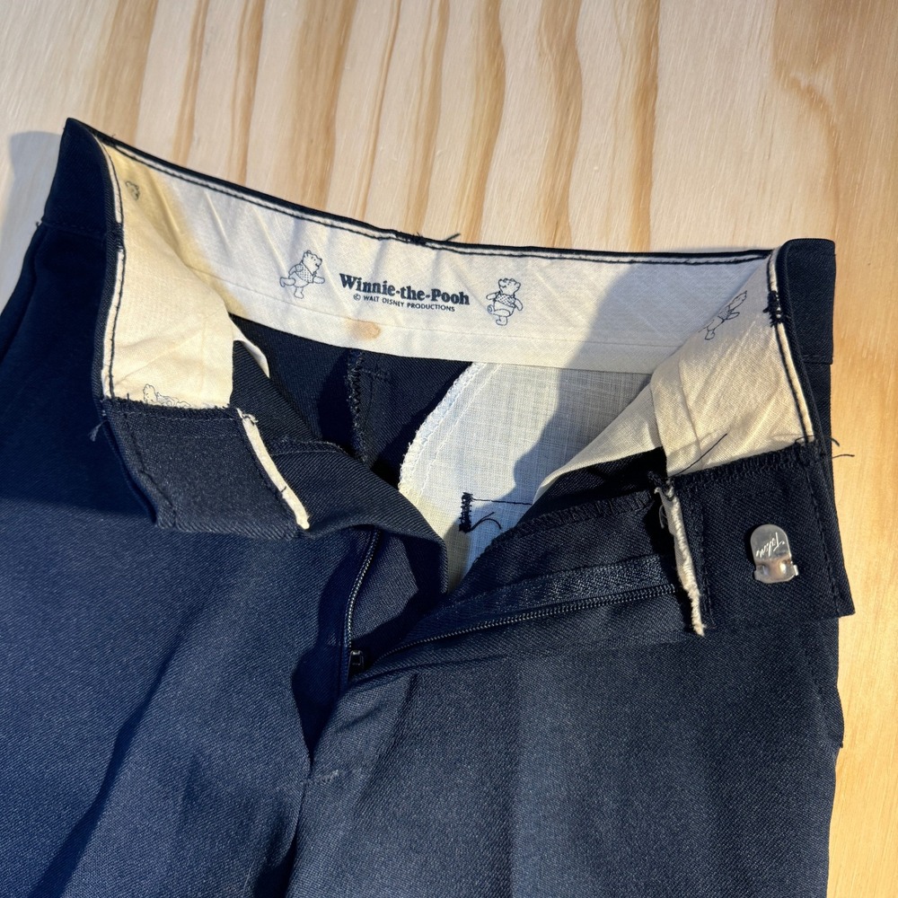 Disney Kids Vintage Winnie the Pooh Sears Perma-Prest Navy Dress Pants Size 6X